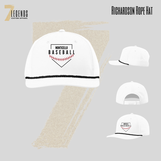 Monticello Baseball Richardson Hat with Rope