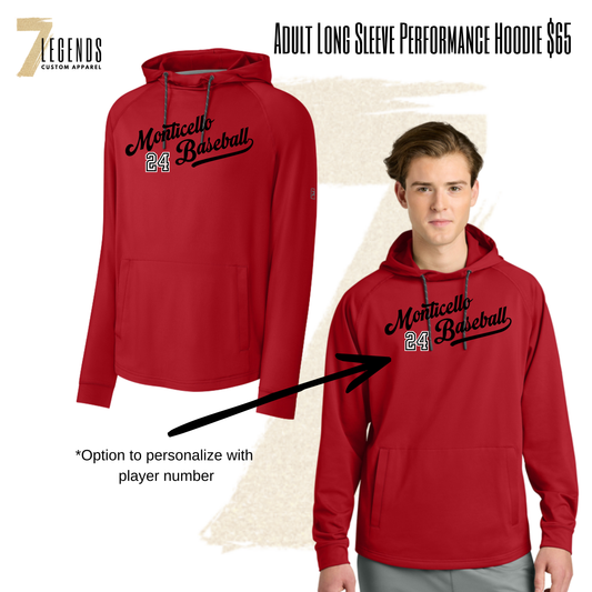 Monticello Adult Long Sleeve Performance Hoodie