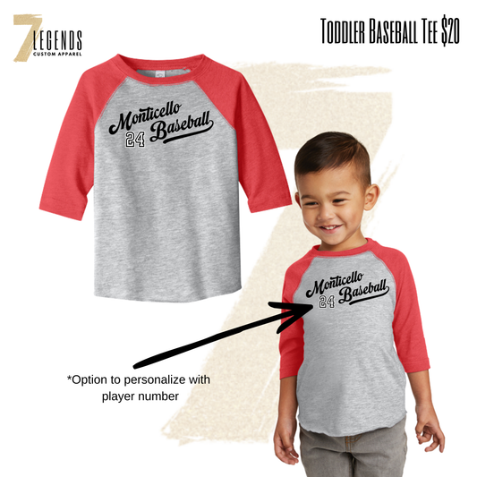 Monticello Toddler Baseball Tee