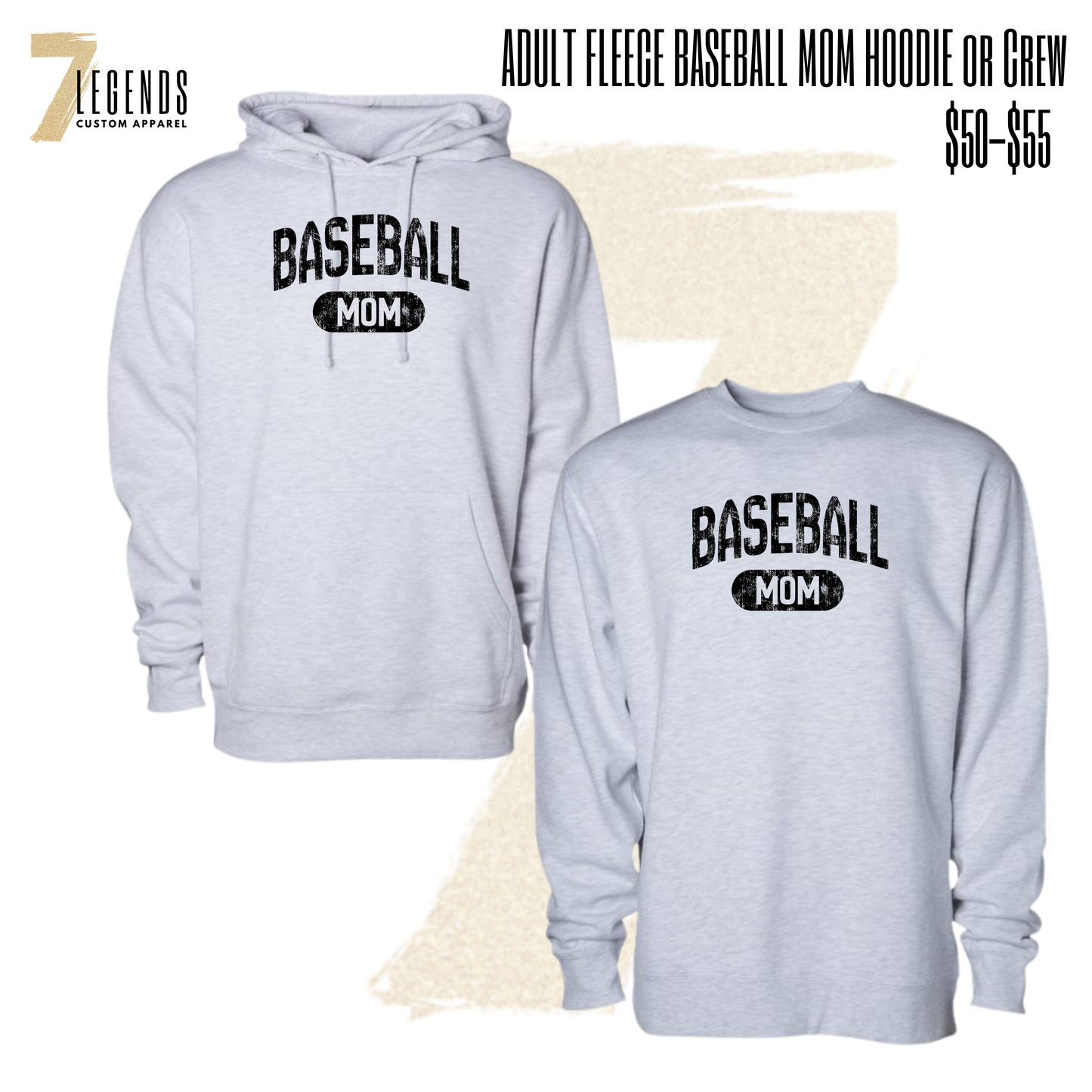 Monticello Baseball Mom Midweight Hoodie or Crewneck