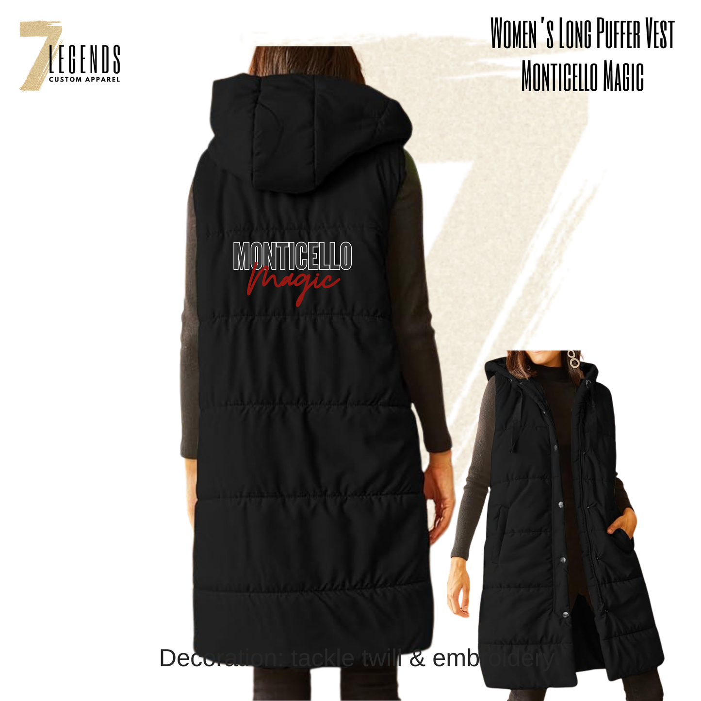 Monticello Women's Long Puffer Vests