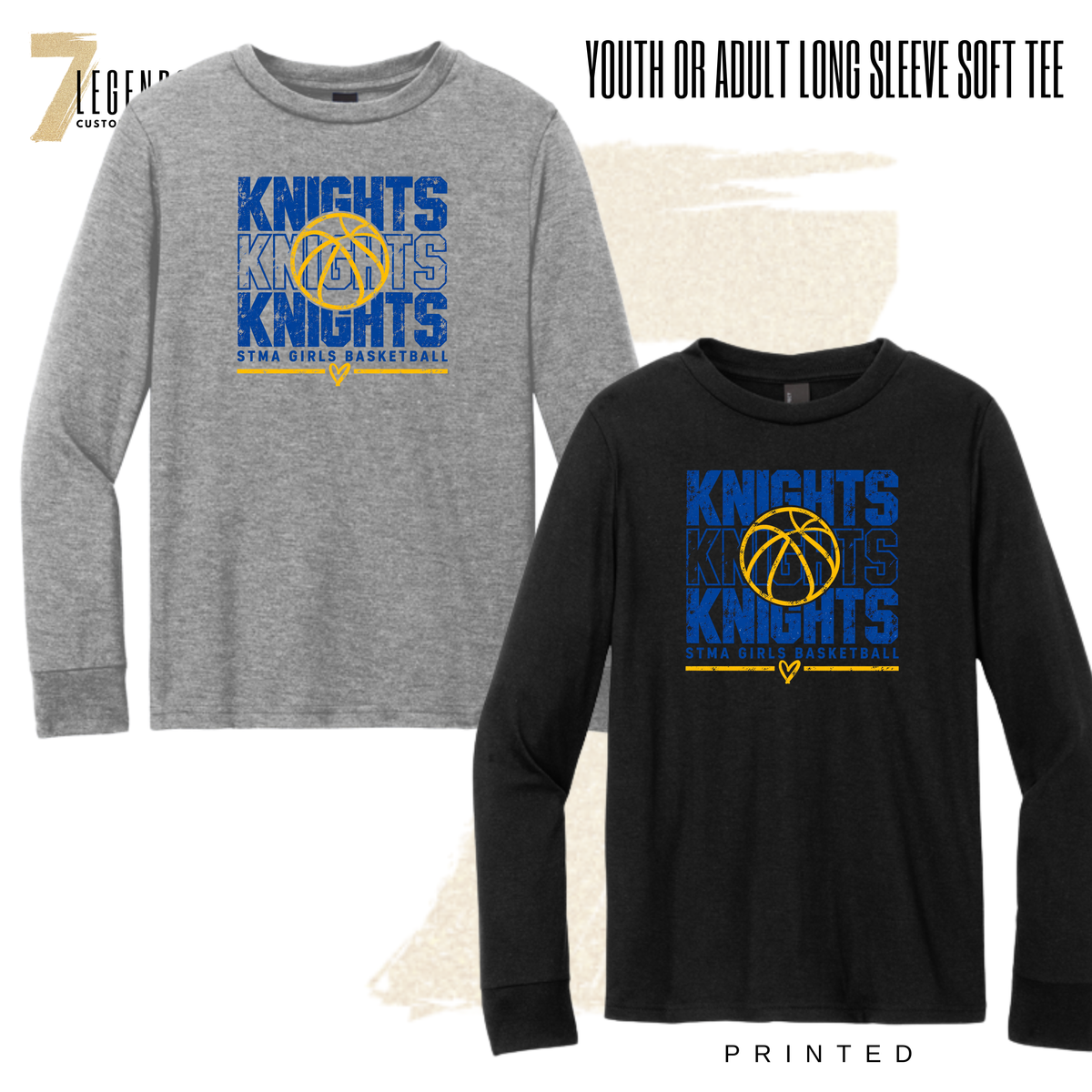 STMA 7B Girls BB - Knights Basketball Soft Tee