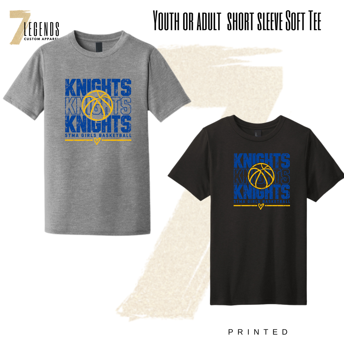 STMA 7B Girls BB - Knights Basketball Soft Tee