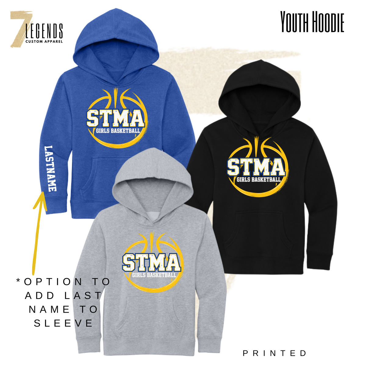 STMA 7B Girls BB - Youth OR Adult Basketball Hoodie