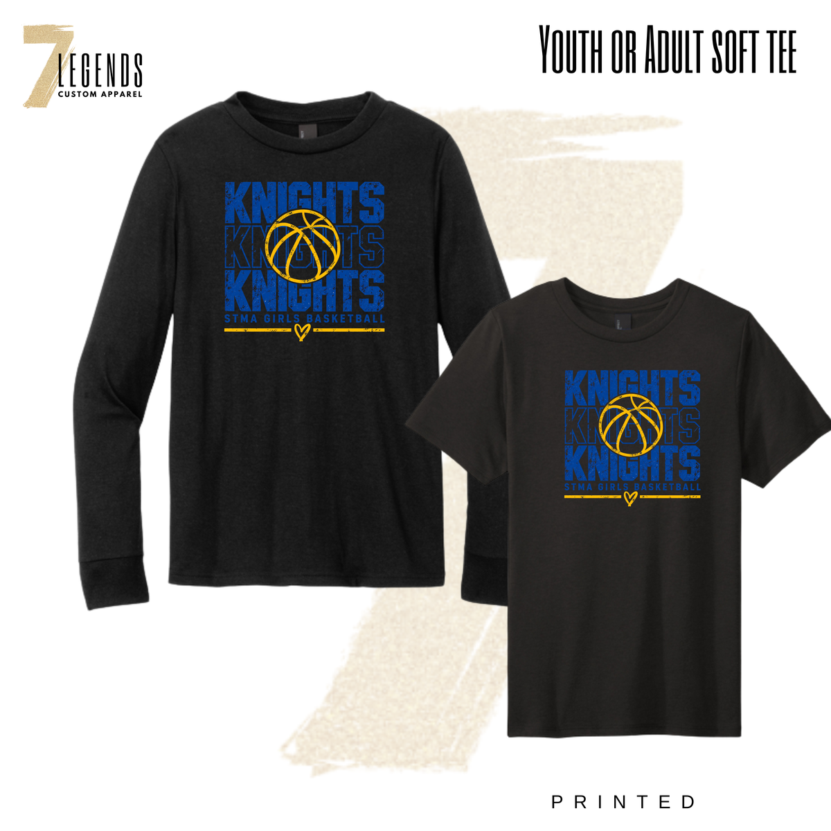 STMA 7B Girls BB - Knights Basketball Soft Tee