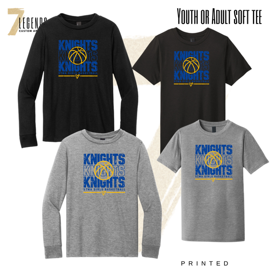 STMA 7B Girls BB - Knights Basketball Soft Tee