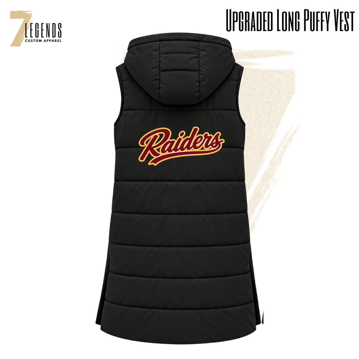 Raiders Women's Upgraded Long Puffy Vest