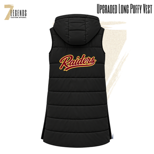 Raiders Women's Upgraded Long Puffy Vest