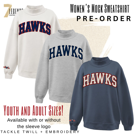 PRE-ORDER! Women's HAWKS Mock Neck