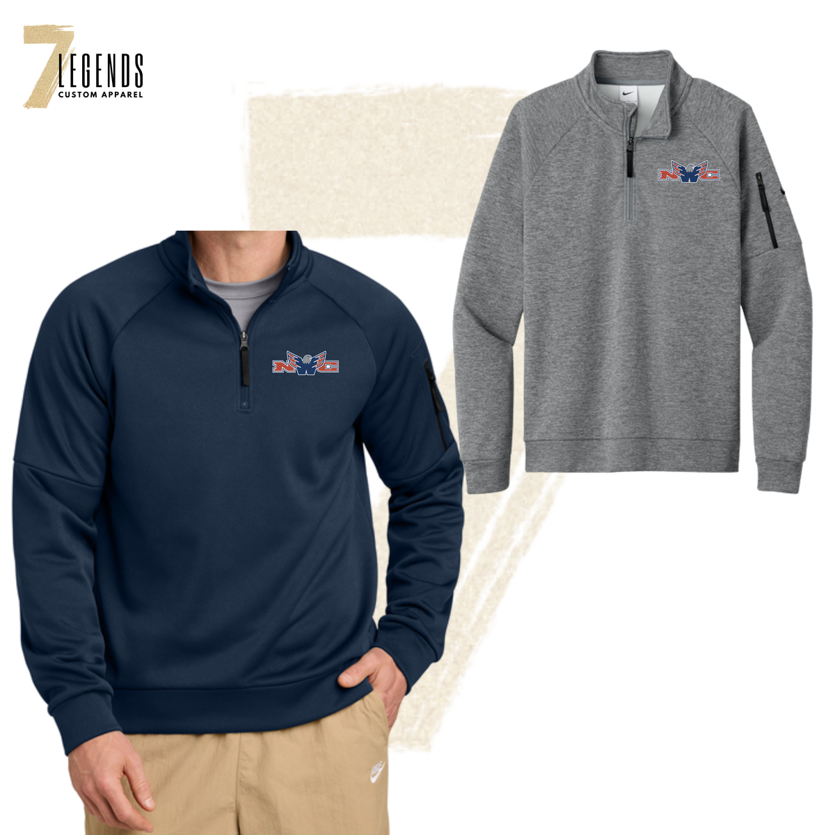 Men's Nike Performance 1/4 Zip Pullover - RiverHawks