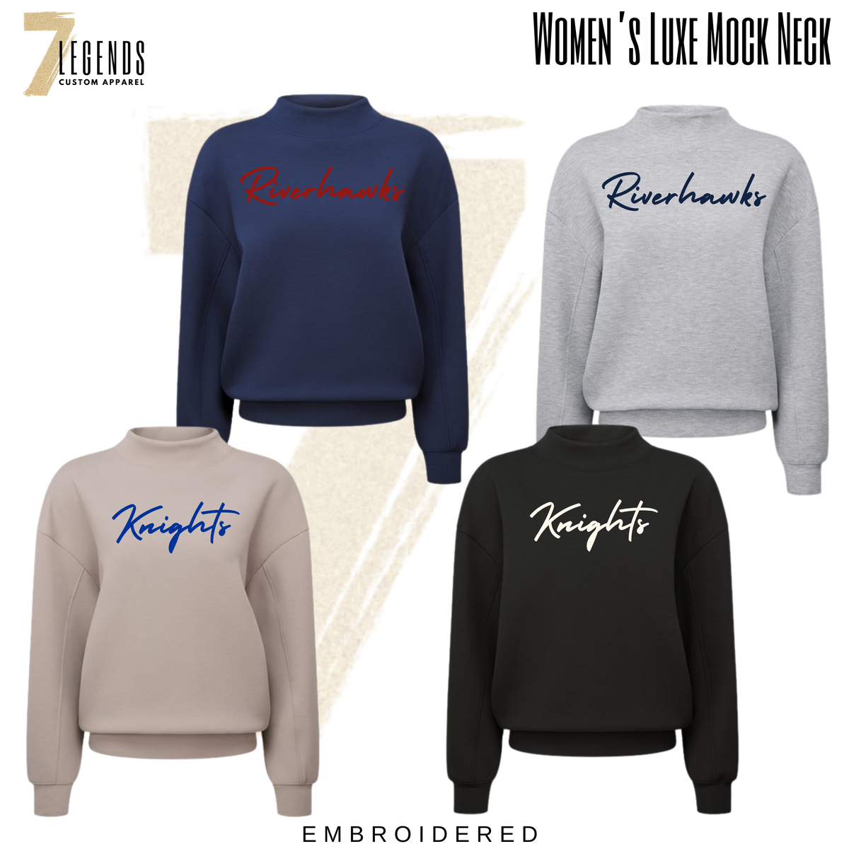 PRE-ORDER Women's Embroidered Luxe Mock Neck