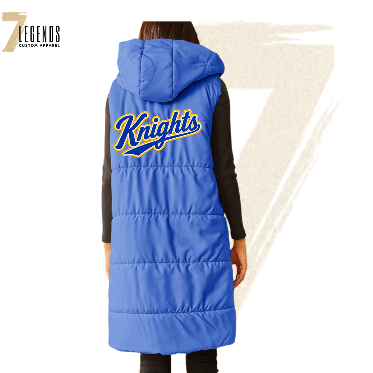 STMA KNIGHTS script royal blue standard vest