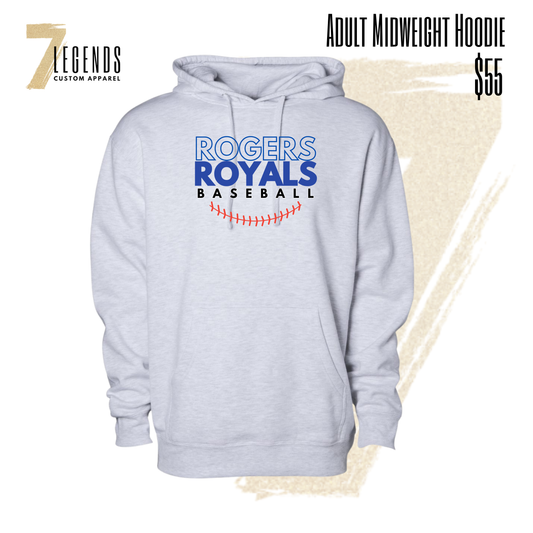 Royals Baseball Adult Midweight Hoodie