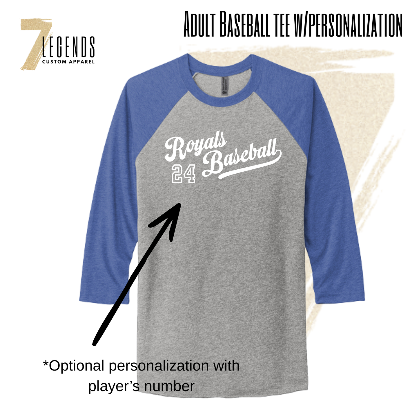 Royals Baseball - Adult Raglan Baseball Tee