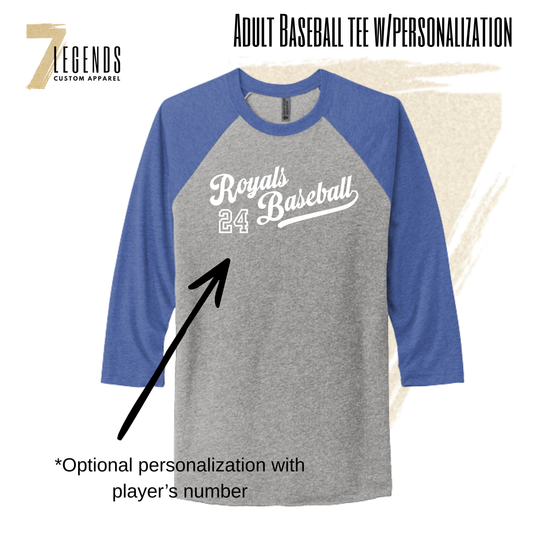 Royals Baseball - Adult Raglan Baseball Tee