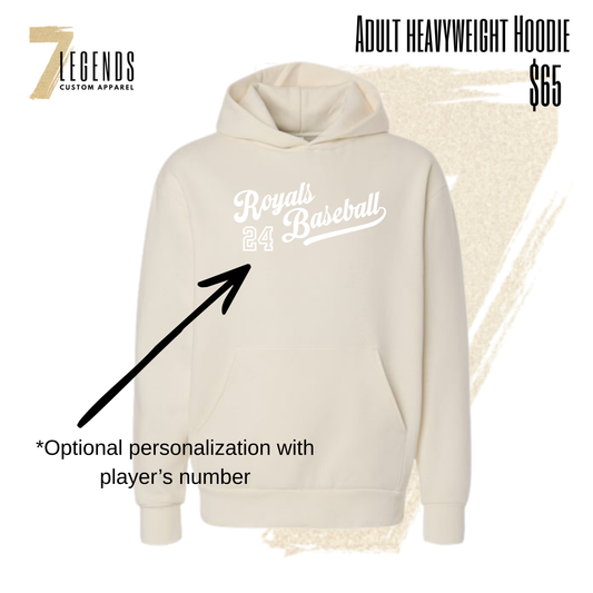 Royals Baseball - Adult Heavyweight Hoodie