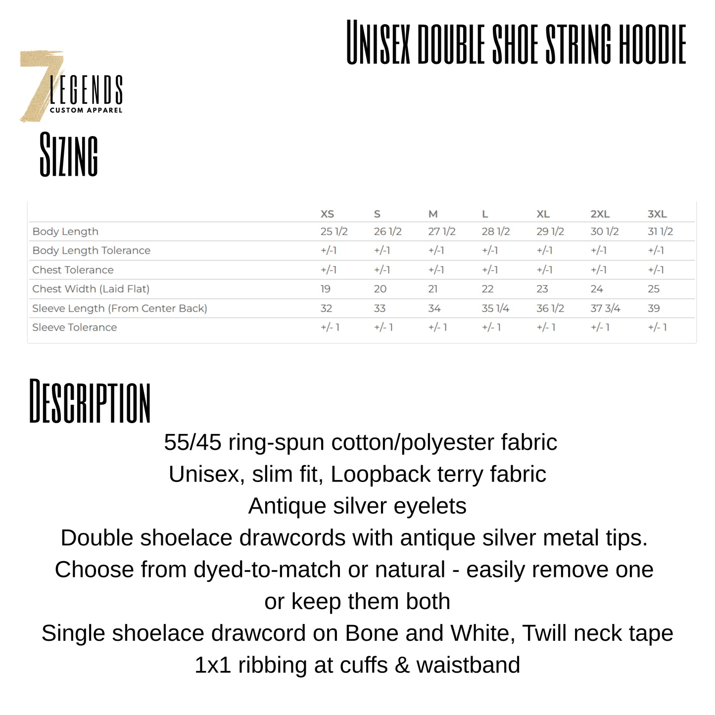 Adult Double Draw String Lightweight Hoodie