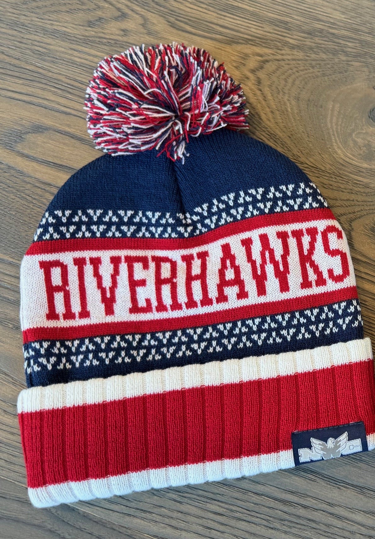 Riverhawks Pom Beanie