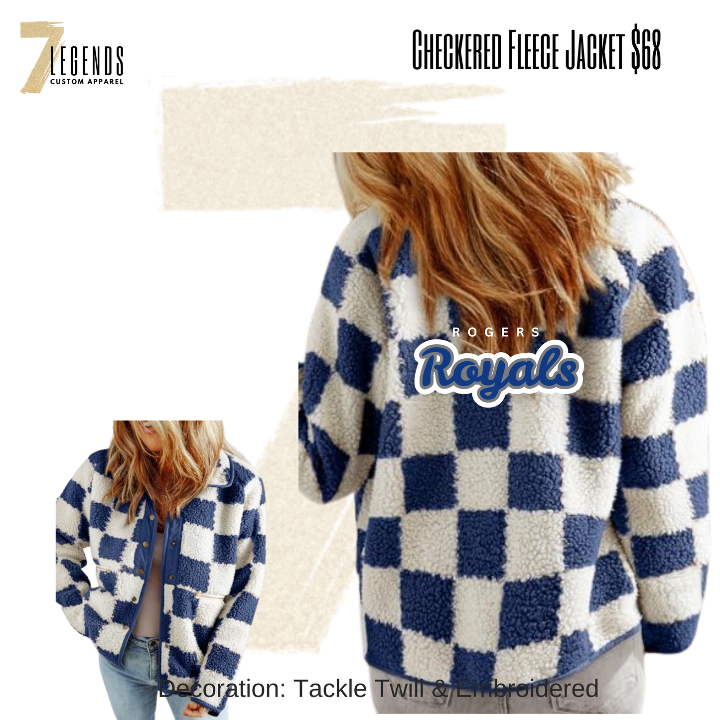 Checkered ROGERS Fleece Jacket