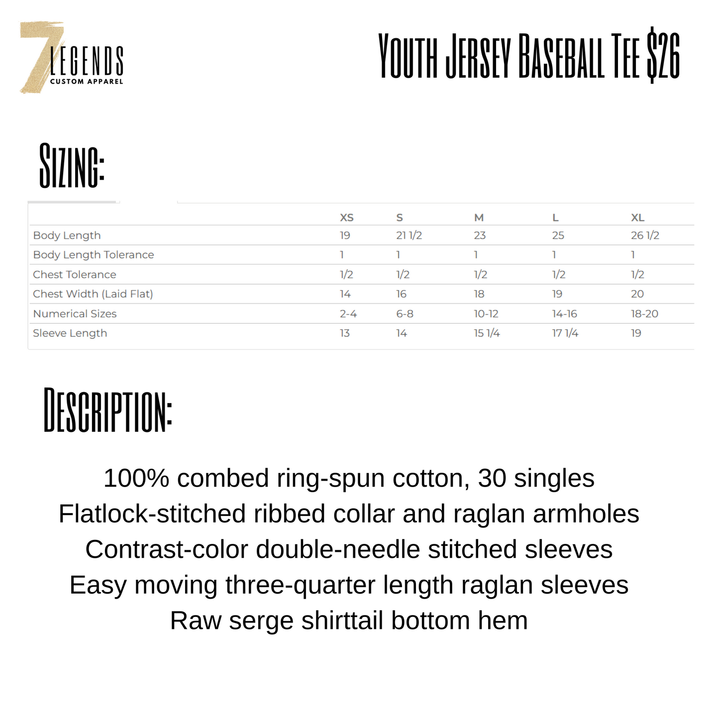 RR Youth Jersey Baseball Tee