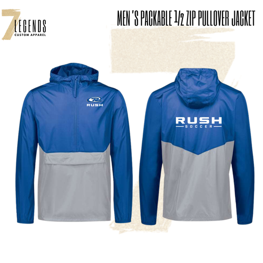Rush Soccer Adult Packable 1/2 Zip Pullover Jacket