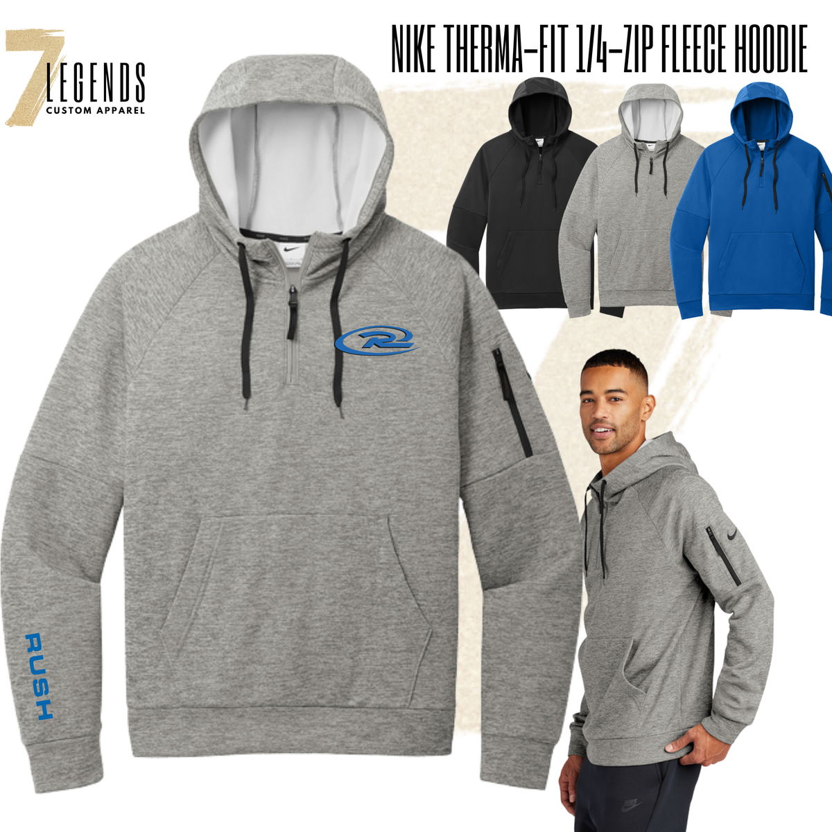 Rush Soccer Adult Nike 1/4 Zip Hoodie