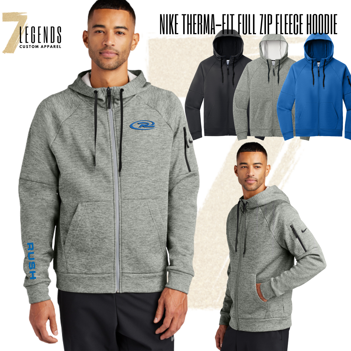 Rush Soccer Adult Nike FULL Zip Hoodie