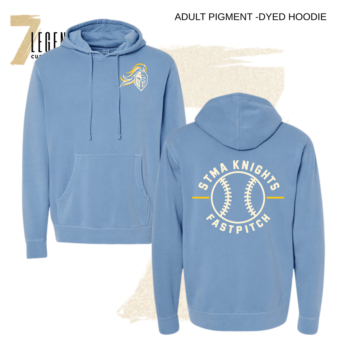STMA Fastpitch - Adult Pigment Dyed Classic Blue Hoodie
