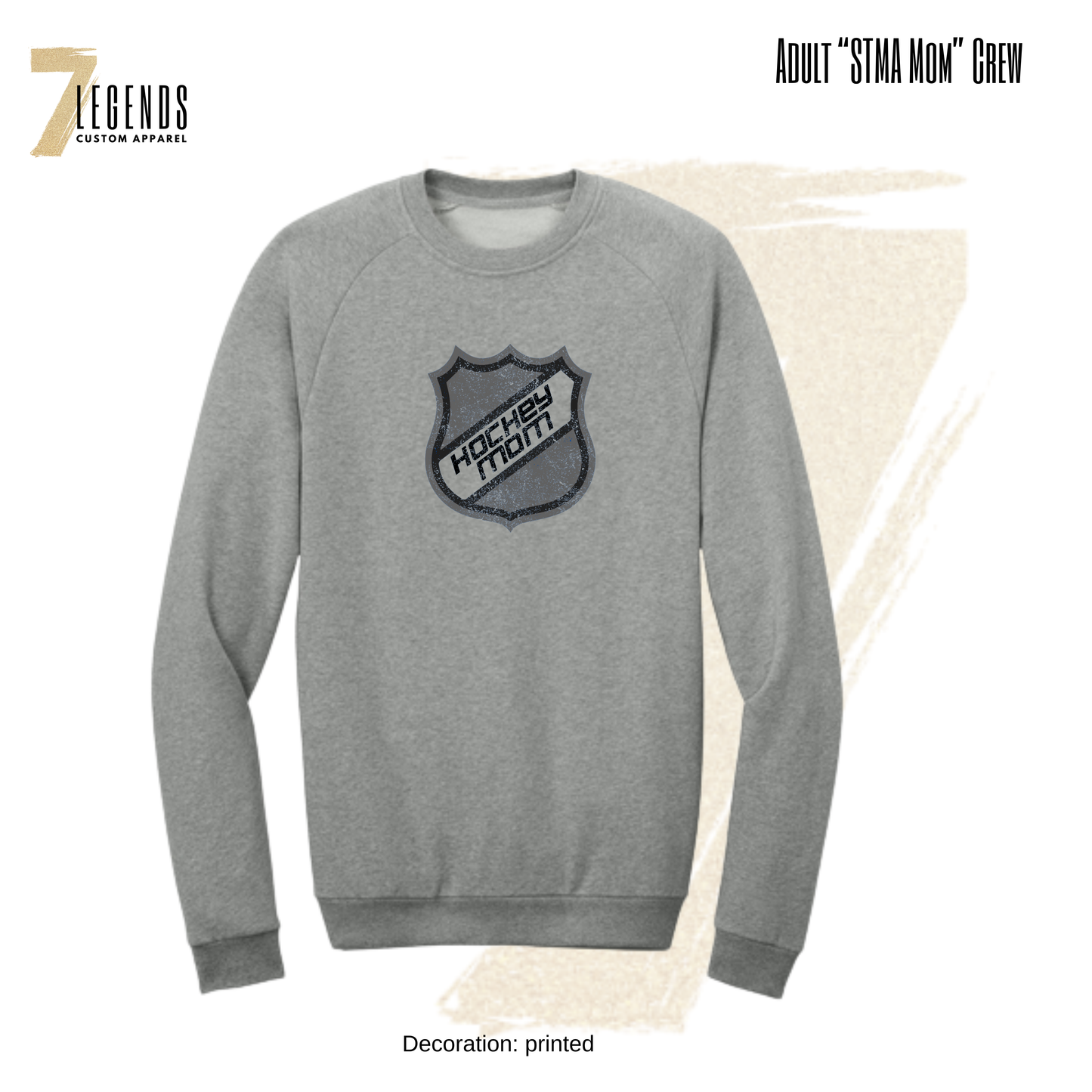 Adult Hockey Mom Crew with Hockey Shield