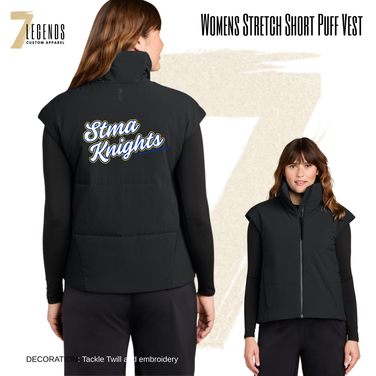 Women's STMA Knights Stretch Short Puff Vest