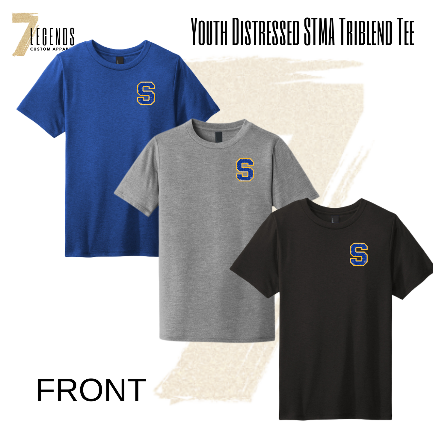 Youth Distressed STMA Triblend Tee