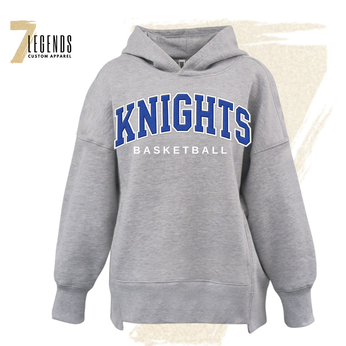 6Blue - Women's Oversize Knights Basketball Hoodie