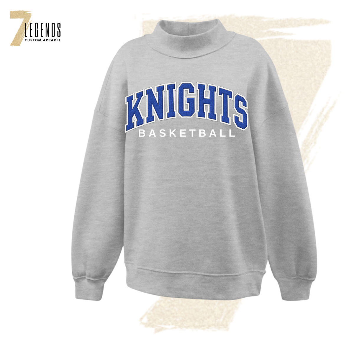 6Blue - YOUTH Knights Basketball Mock Sweatshirt