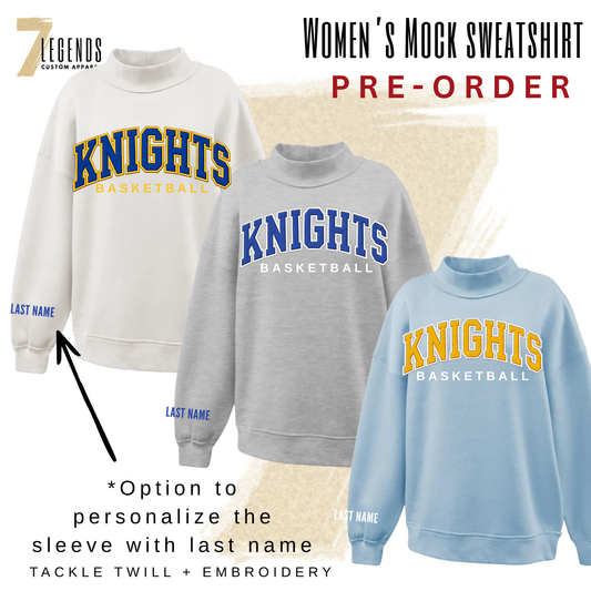 6Blue - YOUTH Knights Basketball Mock Sweatshirt