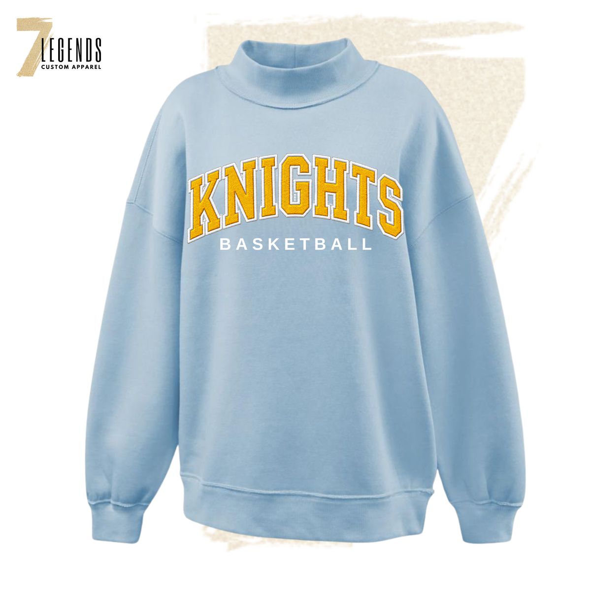 6Blue - YOUTH Knights Basketball Mock Sweatshirt