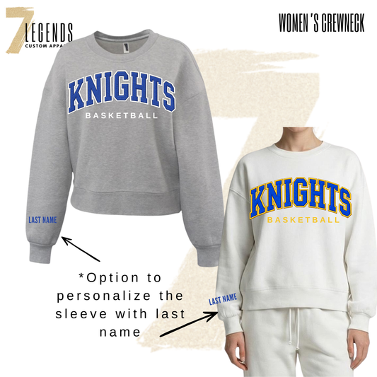 6Blue - Women's Knights Basketball Crewneck