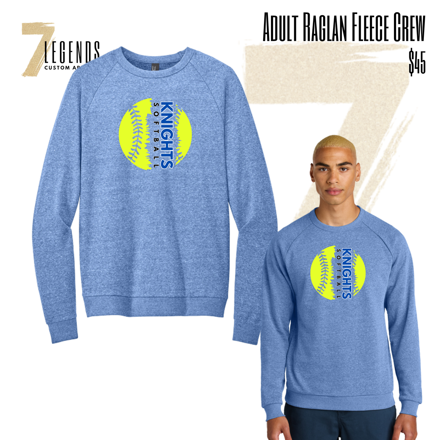 STMA Softball Adult Unisex Raglan Crew