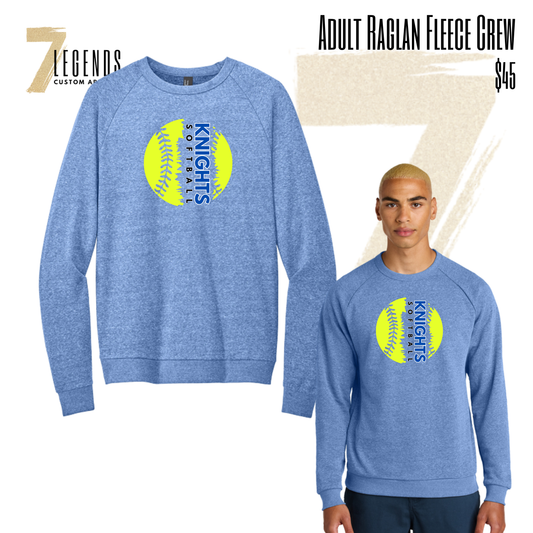 STMA Softball Adult Unisex Raglan Crew