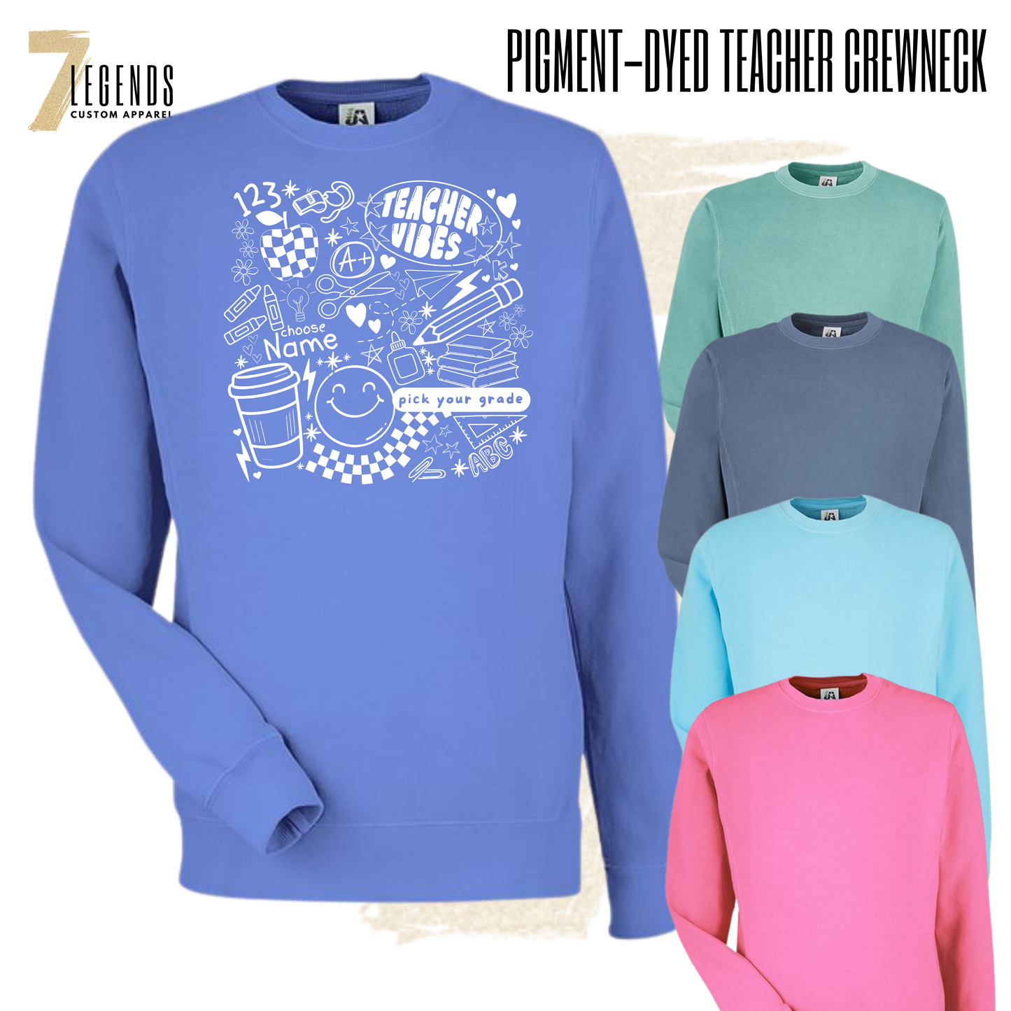 Teacher Vibes - Personalized Crewneck