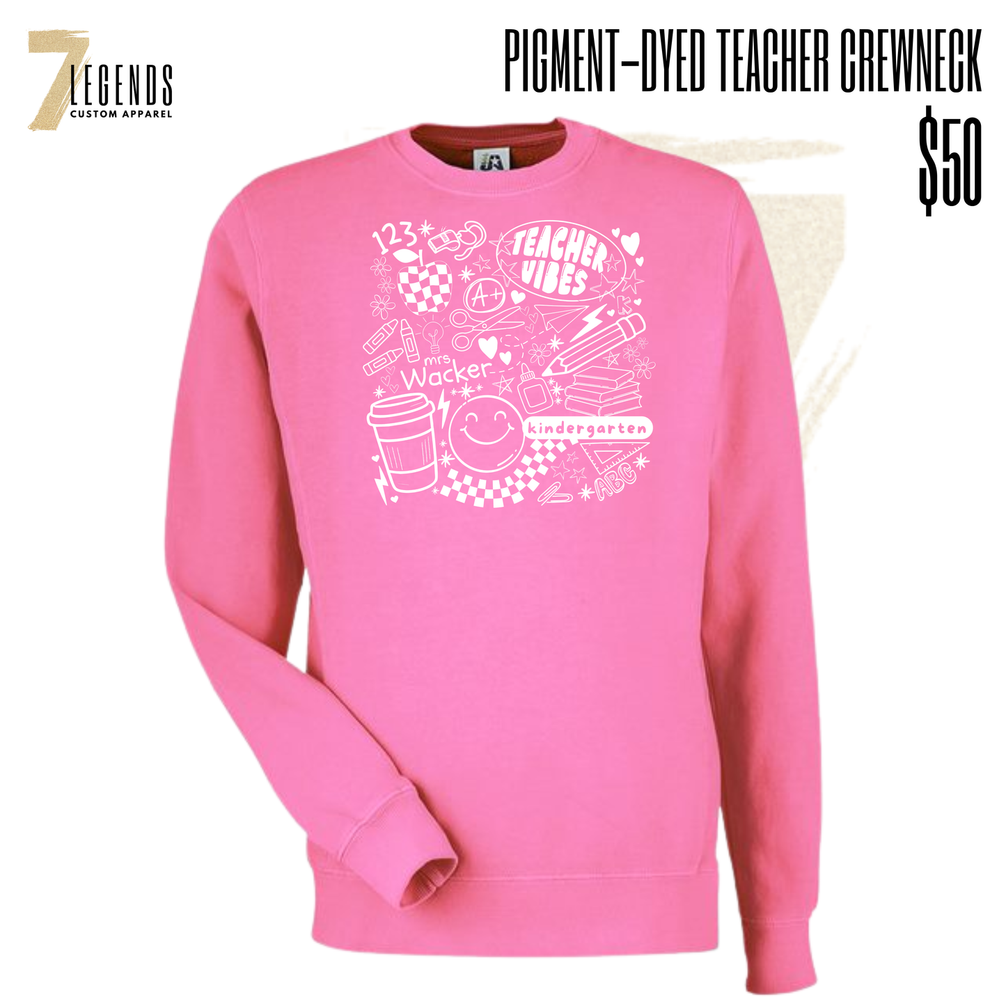Teacher Vibes - Personalized Crewneck