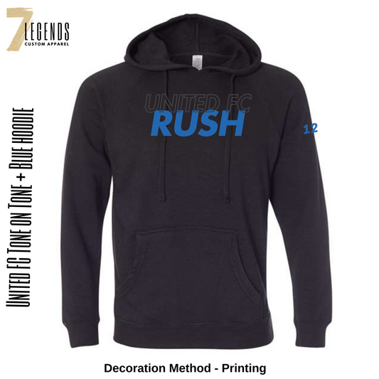 Black Tone-on-tone + Blue Hoodie