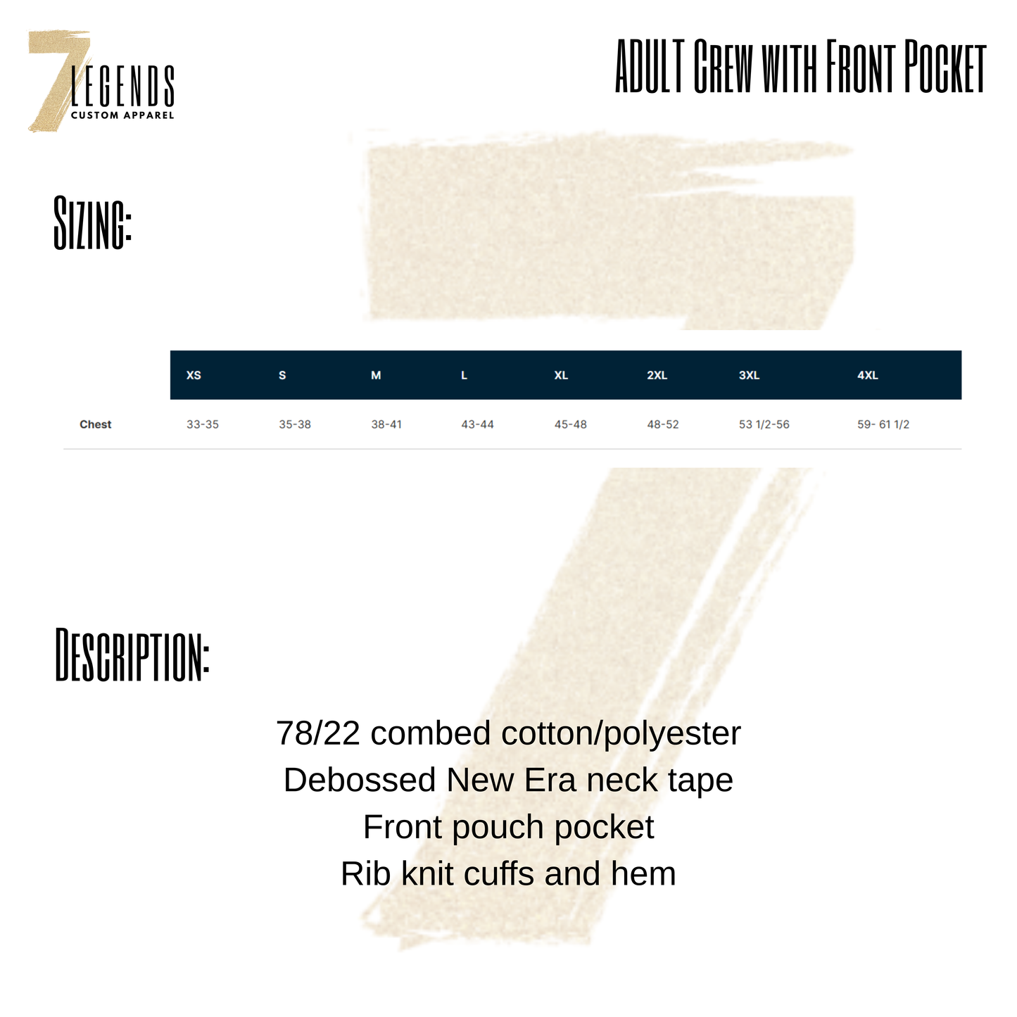 U8 Navy RiverHawks Adult Crew with Pocket