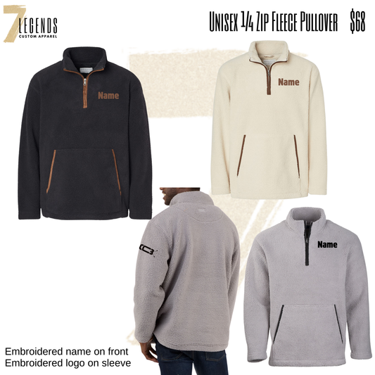 Unisex 1/4 Zip Fuzzy Fleece