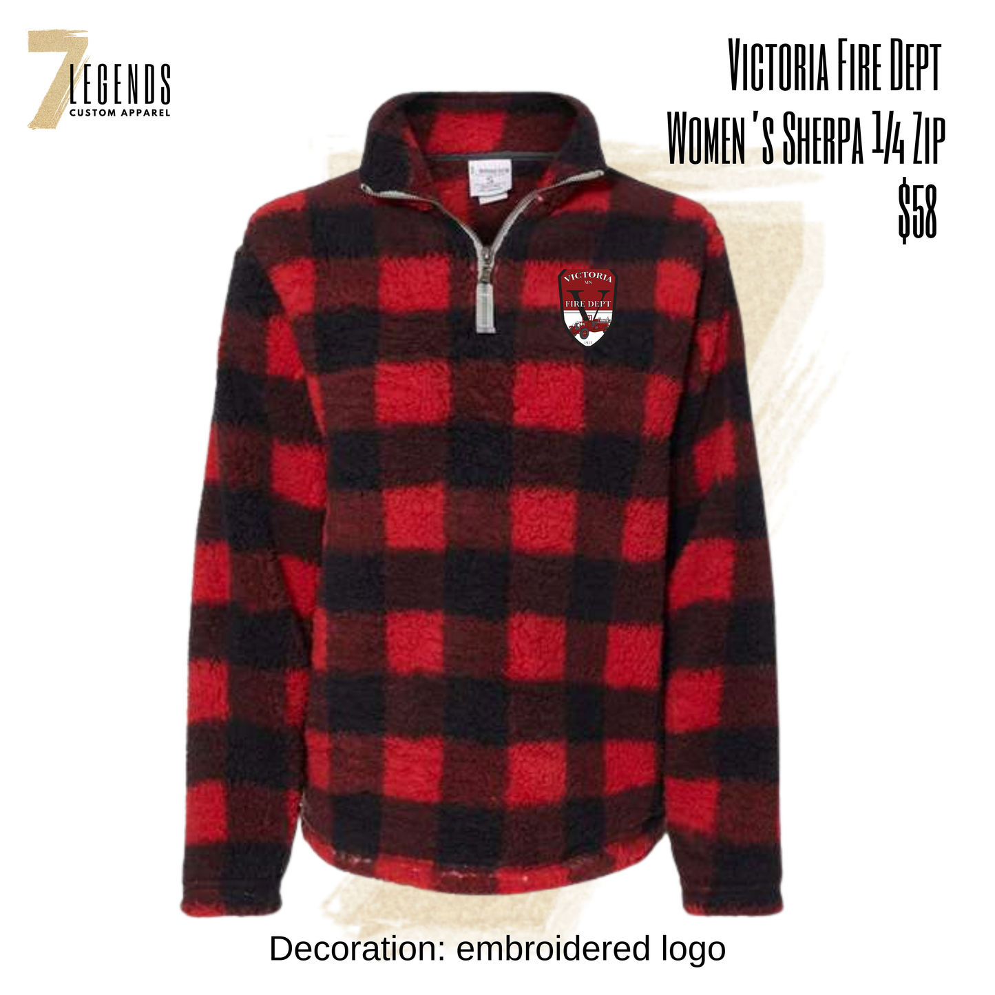 Women's Buffalo Plaid Cozy Sherpa 1/4 Zip Pullover