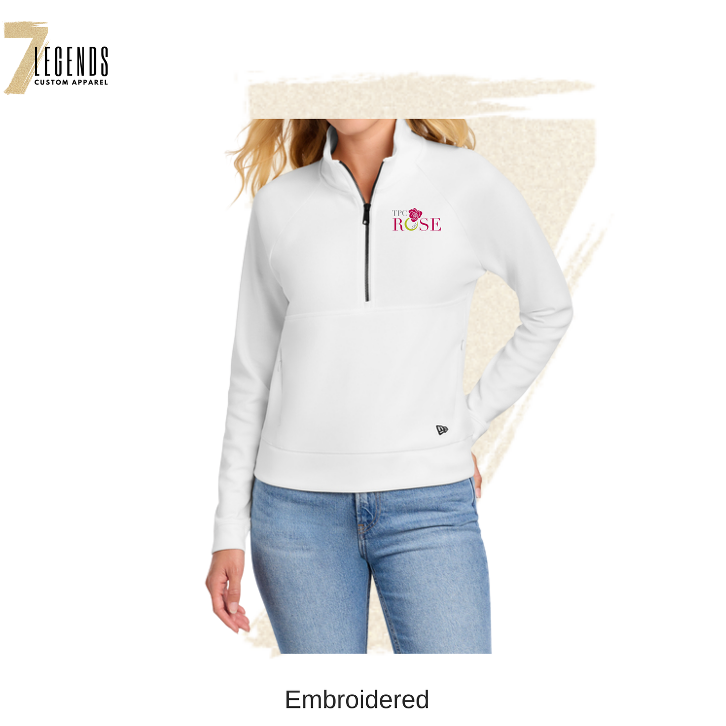 TPC Rose White 1/4 Zip