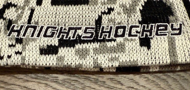 Knights Hockey Black and White Beanie Hat