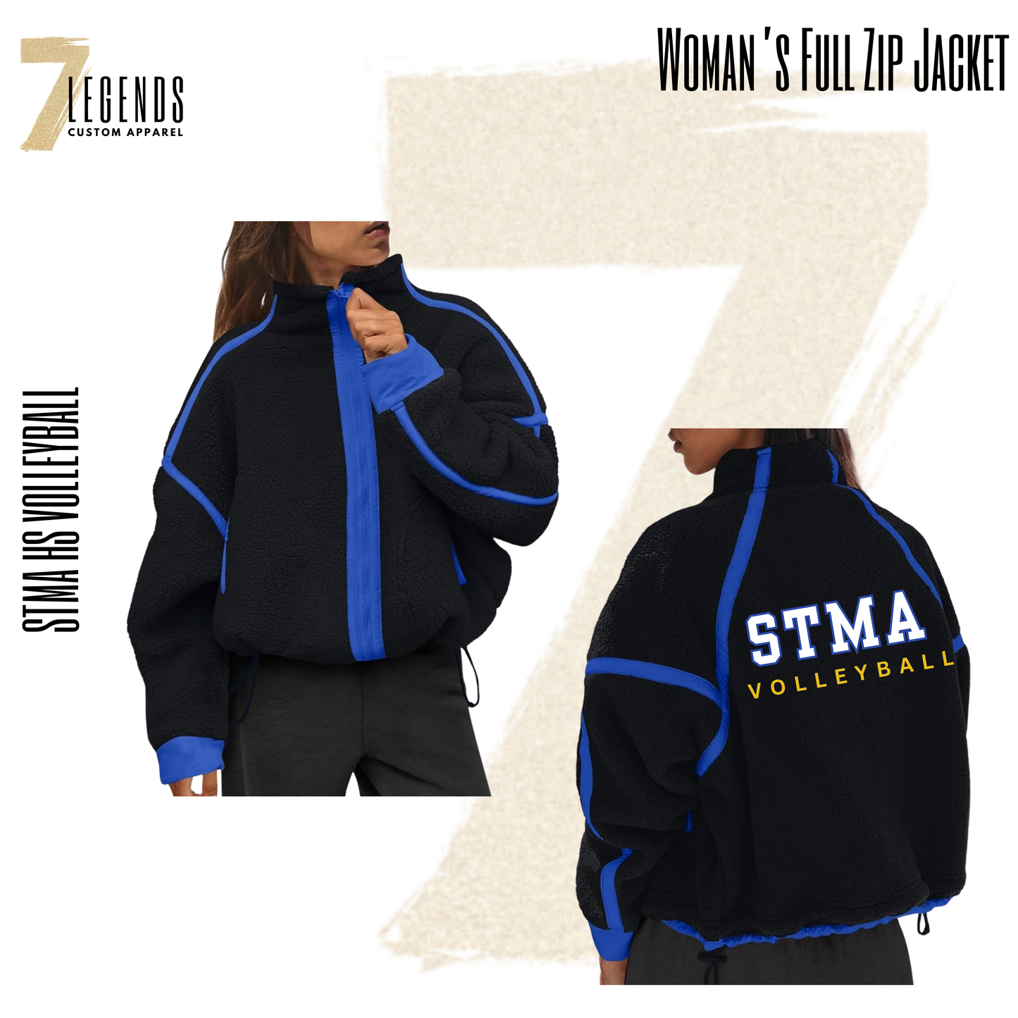 STMA HS Volleyball Sherpa Full Zip Jacket